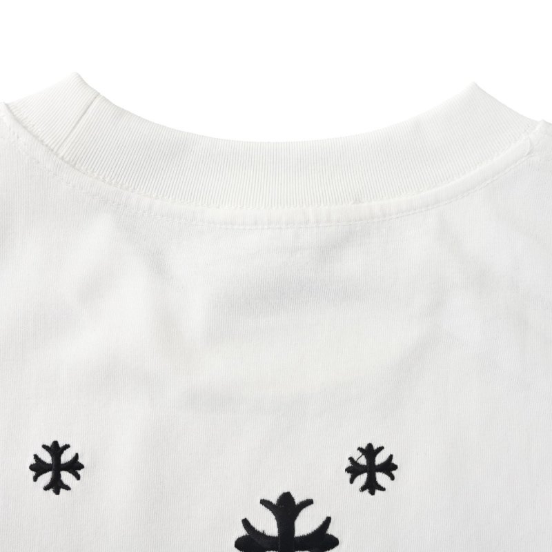 White Short Sleeve T-Shirt with Embroidered Star Detail view