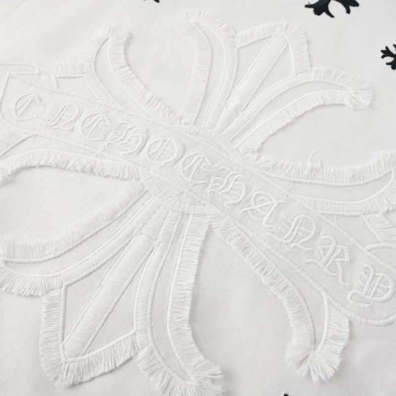 White Short Sleeve T-Shirt with Embroidered Star Detail view