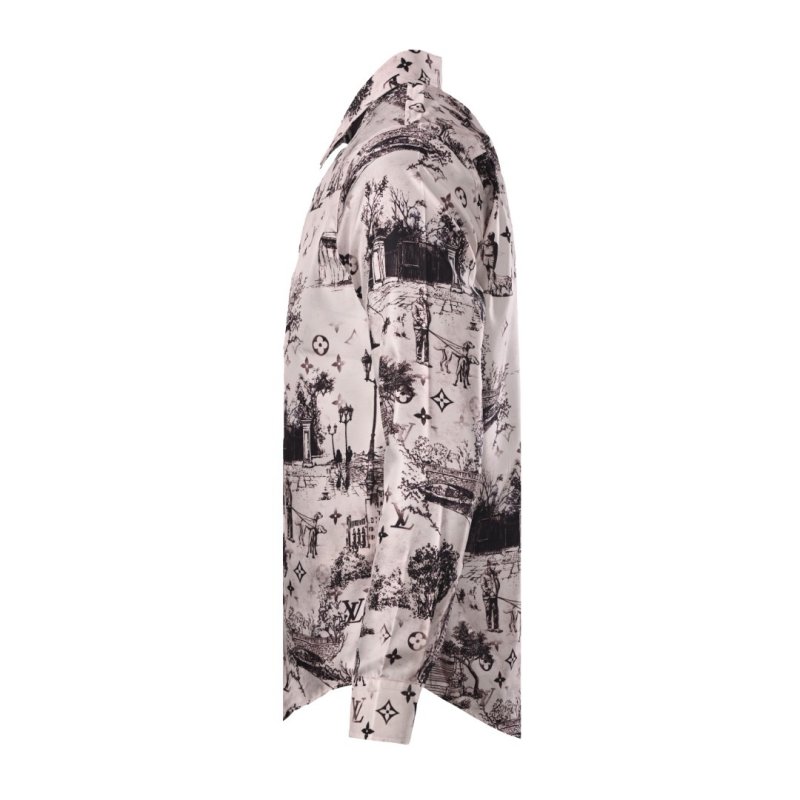 Louis Vuitton Monogram Toile Iconography Print Oversized Shirt Cream view