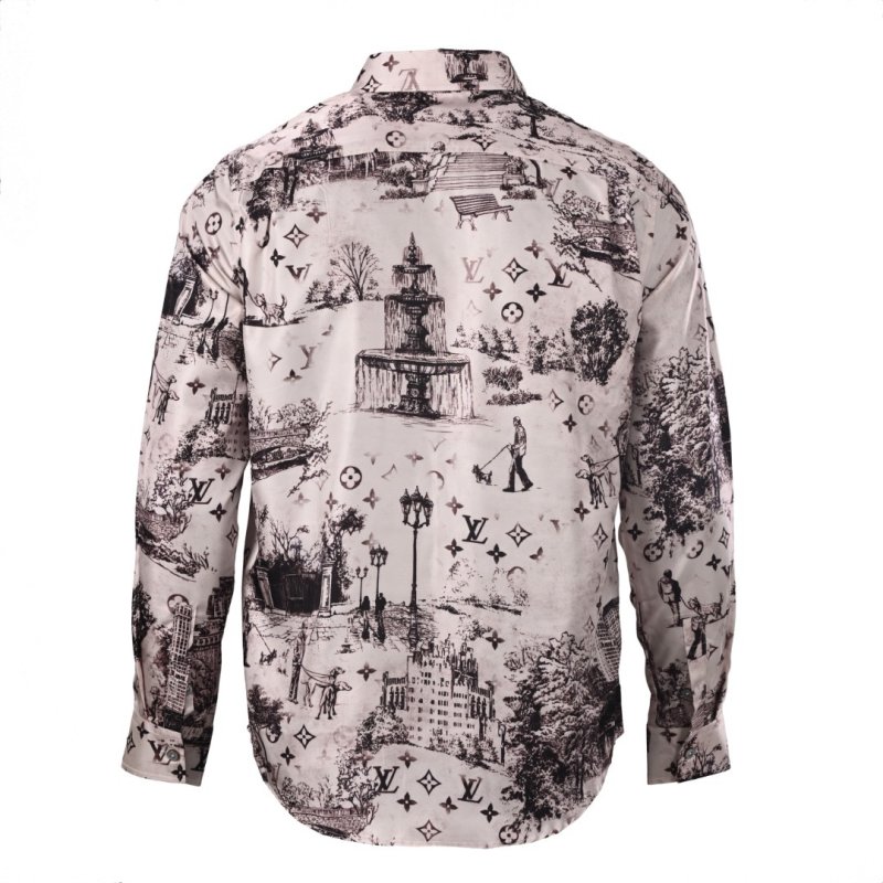 Louis Vuitton Monogram Toile Iconography Print Oversized Shirt Cream view