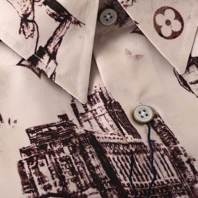 Louis Vuitton Monogram Toile Iconography Print Oversized Shirt Cream view