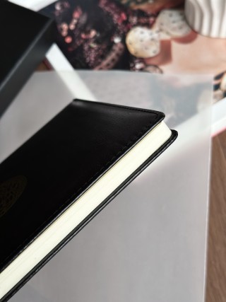 Versace Medusa Gold Logo Black Leather Notebook view 3
