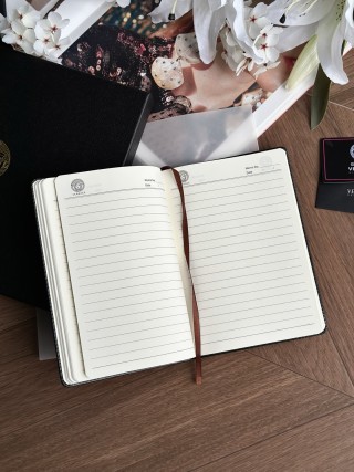 Versace Medusa Gold Logo Black Leather Notebook view 5