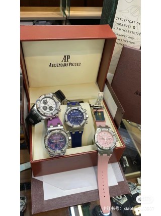 Audemars Piguet Royal Oak Chronograph Diamond Bezel White & Blue view 6