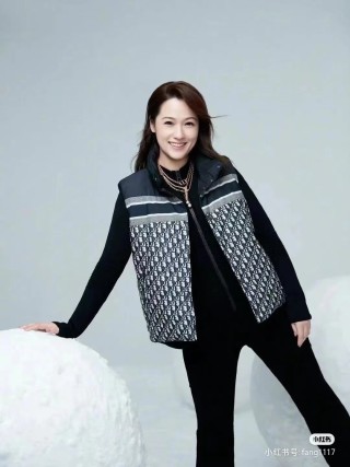 Dior Monogram Down Puffer Vest Black Beige view 9