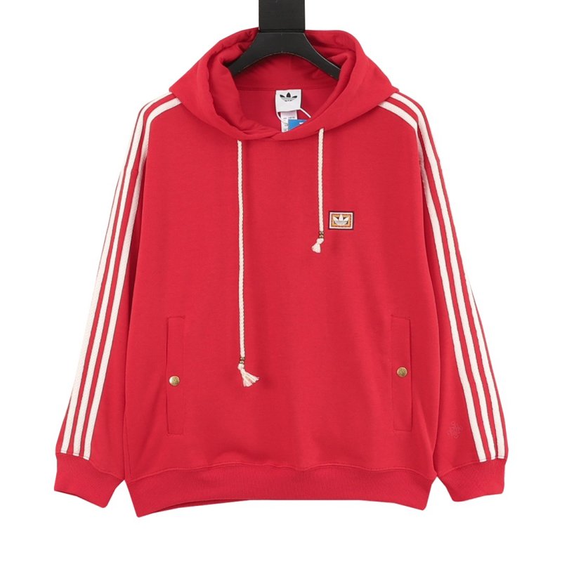 Adidas Originals Red CNY Hoodie with Three Stripes