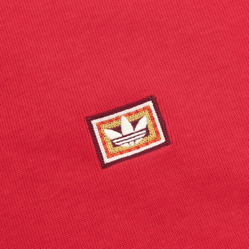Adidas 3-Stripe Red Hoodie view