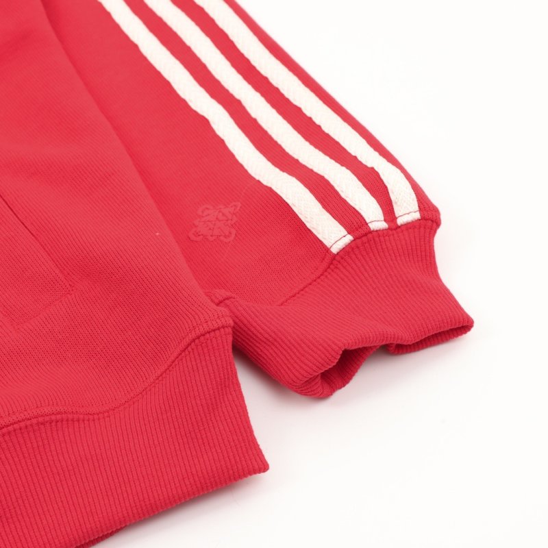 Adidas Originals Red CNY Hoodie with Three Stripes view