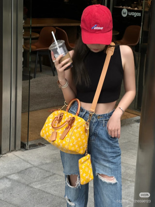 Louis Vuitton Speedy P44 Monogram Canvas Yellow view 3