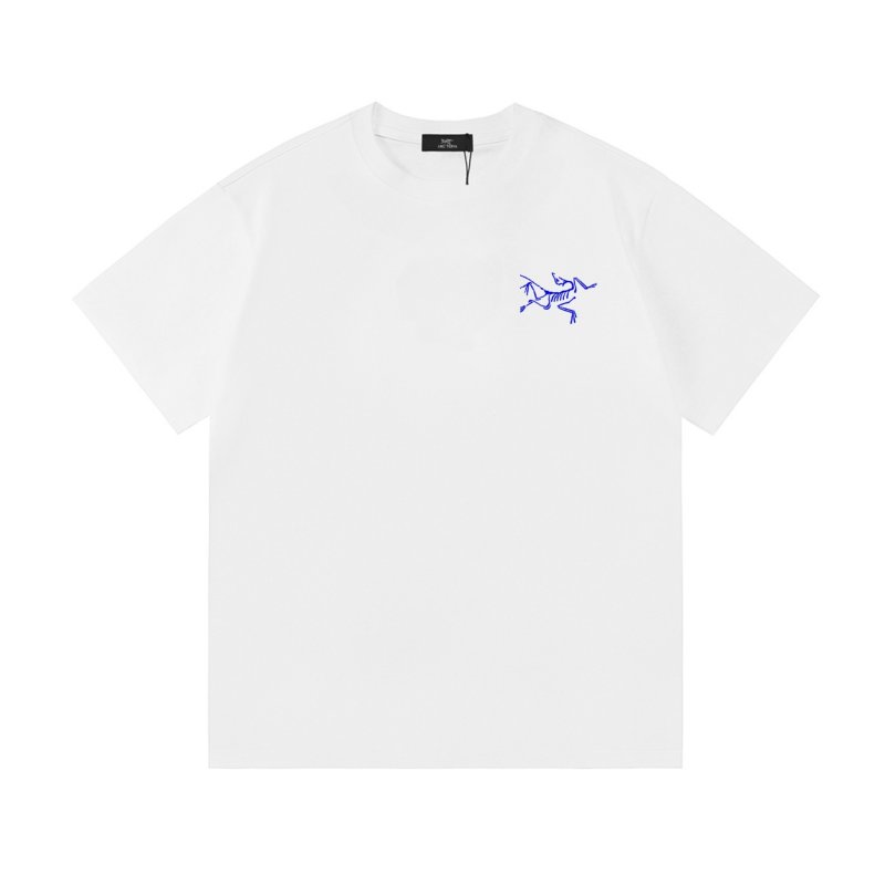 White Classic T-Shirt with Blue Graphic Print view
