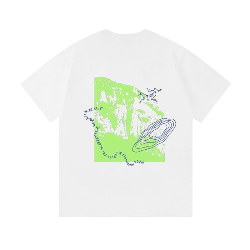 White Classic T-Shirt with Blue Graphic Print view