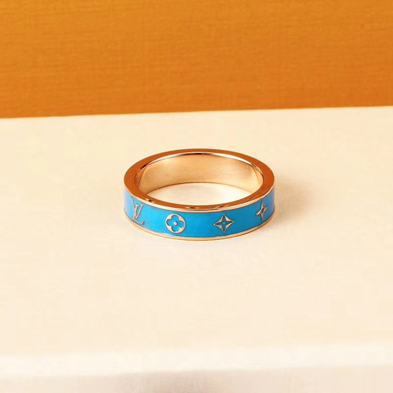 Louis Vuitton Colors Two-Tone Blue & Gold Ring