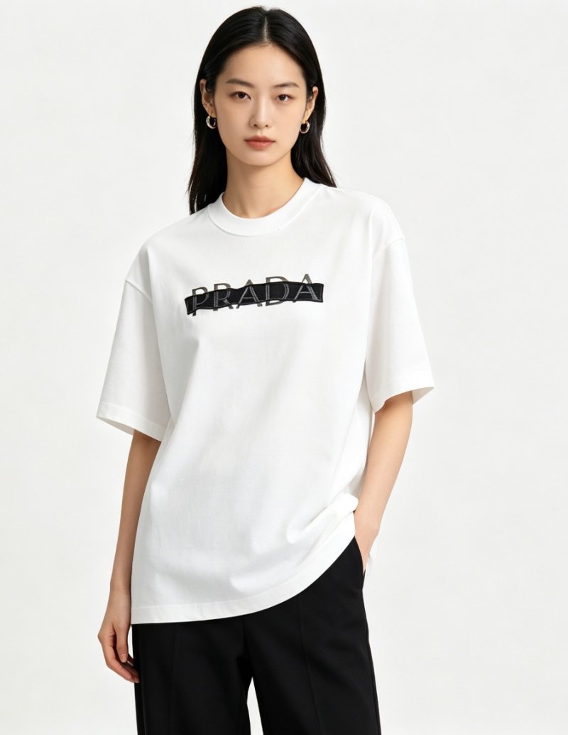 Prada White Logo T-Shirt view