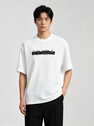 Prada White Logo T-Shirt view 3