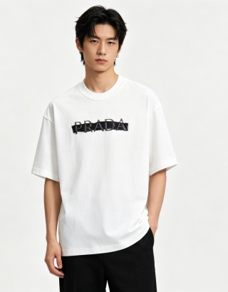 Prada White Logo T-Shirt view 4