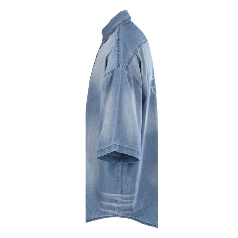Light Blue Denim Button-Up Shirt view