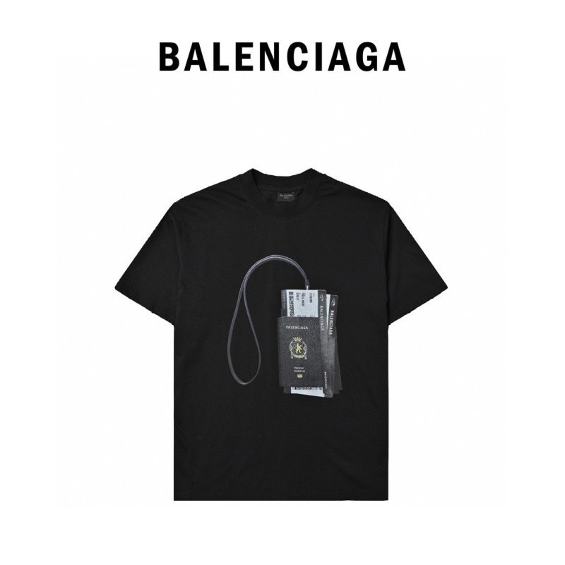 Balenciaga Passport Graphic Black T-Shirt view