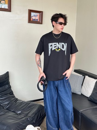 Fendi Logo Print Black T-Shirt view 2