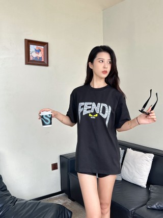 Fendi Logo Print Black T-Shirt view 3