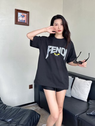Fendi Logo Print Black T-Shirt view 4