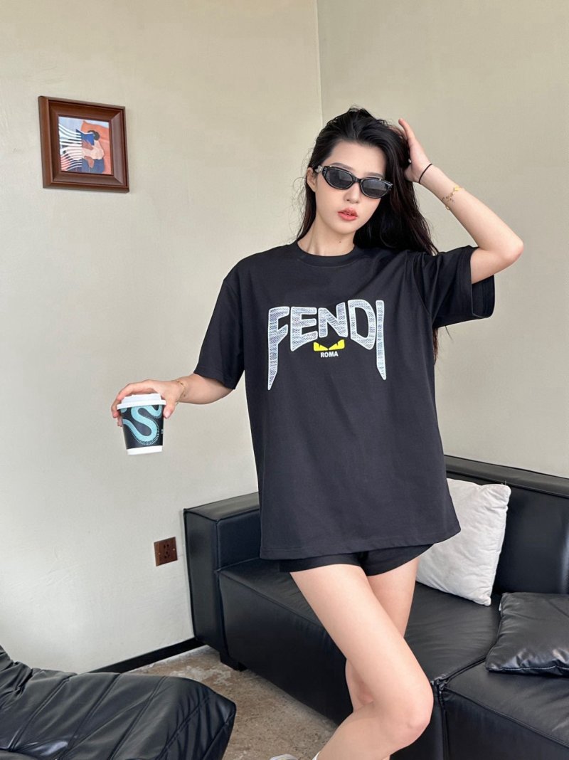 Fendi Logo Print Black T-Shirt view
