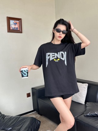 Fendi Logo Print Black T-Shirt view 7