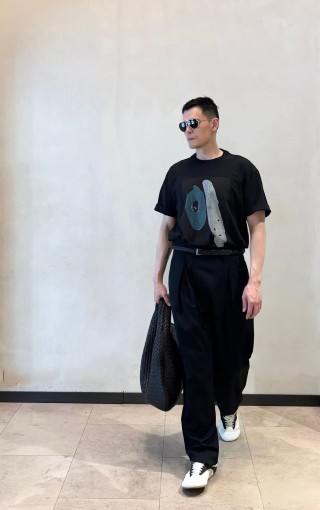 Essentials Black Abstract Graphic T-Shirt view 3