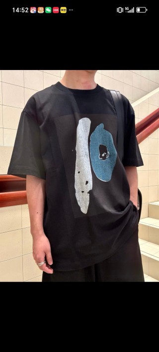Essentials Black Abstract Graphic T-Shirt view 4