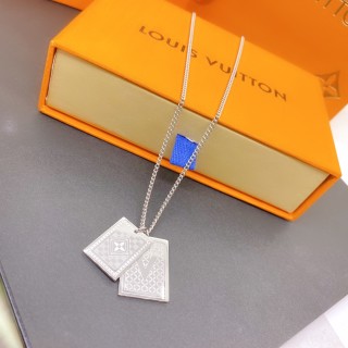 Louis Vuitton Playing Card Pendant Silver Necklace view 2
