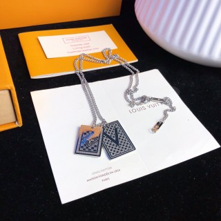 Louis Vuitton Playing Card Pendant Silver Necklace view 5