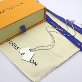 Louis Vuitton Playing Card Pendant Silver Necklace view 6