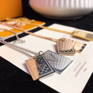 Louis Vuitton Playing Card Pendant Silver Necklace view 7