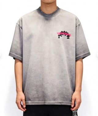 Grey Eye Graphic Oversized T-Shirt view 2