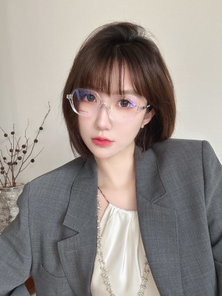 Chanel Square Frame Pearl-Accent Sunglasses – Blue Tint view 2