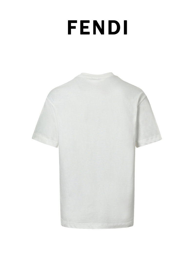 Fendi White Crew Neck Short Sleeve T-Shirt view
