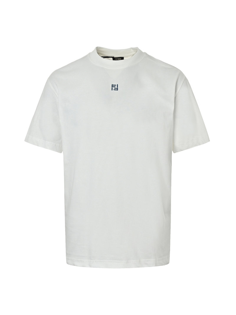 Fendi White Crew Neck Short Sleeve T-Shirt view