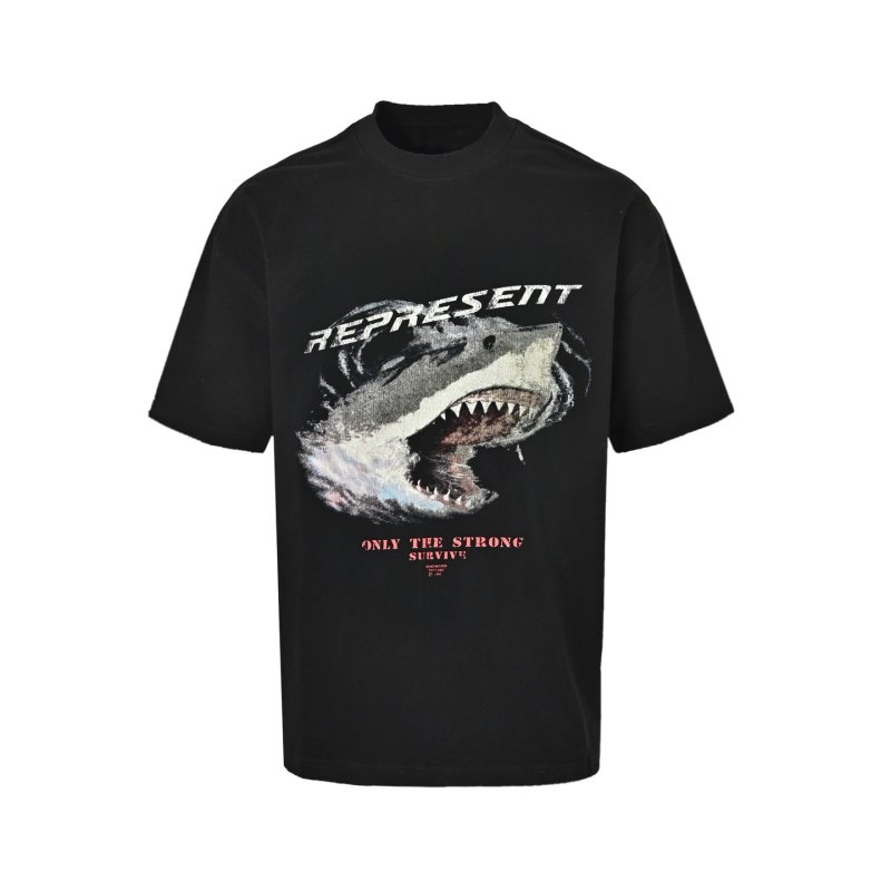 Essentials Black Shark Graphic T-Shirt view