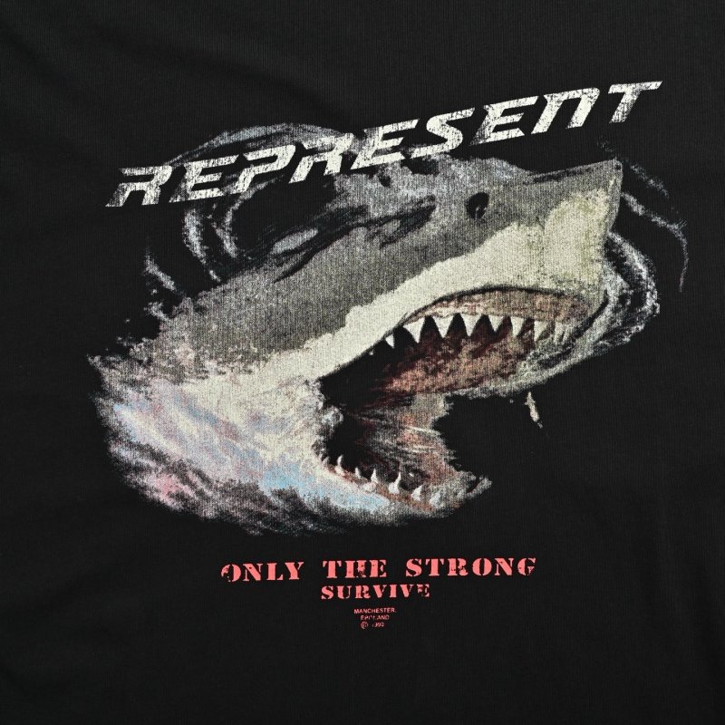 Essentials Black Shark Graphic T-Shirt view
