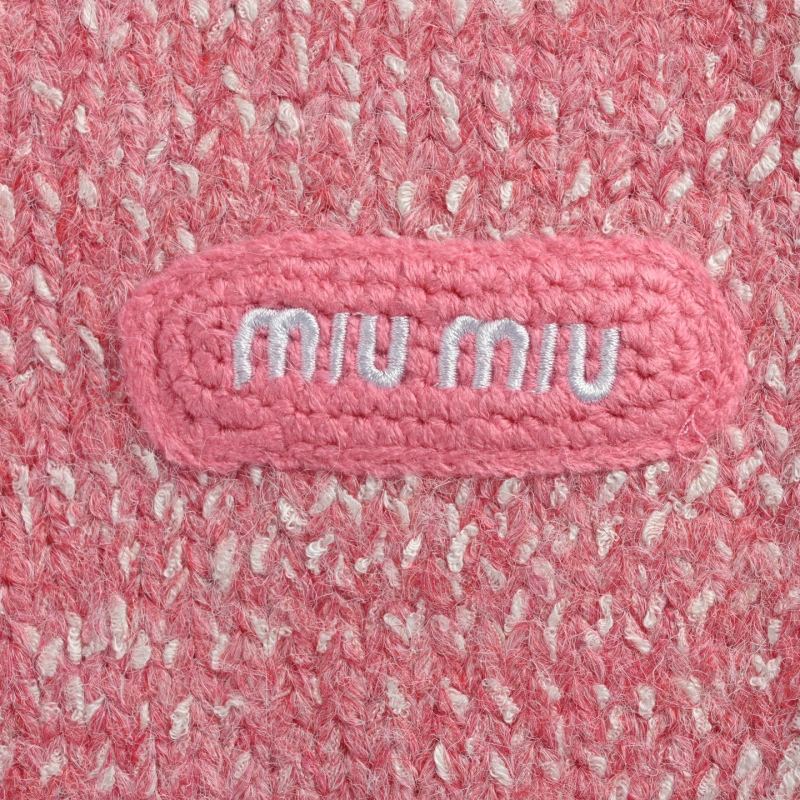 Miu Miu Pink Wool Blend Zip Cardigan view