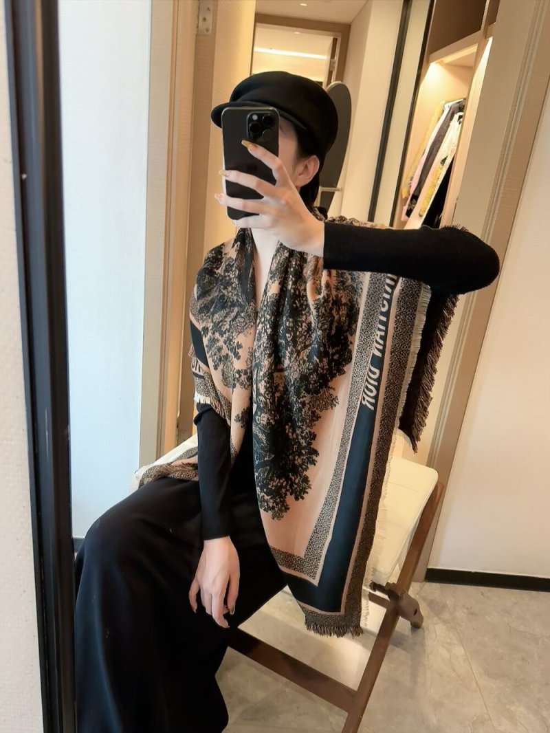 Dior Silk Cashmere Square Scarf 140cm - Monogram Print