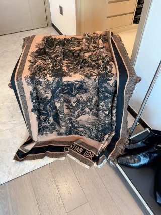 Dior Silk Cashmere Square Scarf 140cm - Monogram Print view 3
