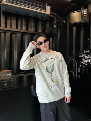 Cream Botanical Print Sweatshirt with Embroidered Text view 6