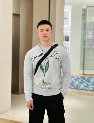 Cream Botanical Print Sweatshirt with Embroidered Text view 9