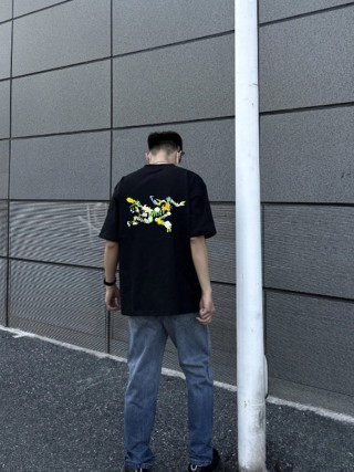 Black Floral Graphic Short Sleeve T-Shirt view 2