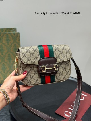 Gucci Horsebit 1955 GG Canvas Shoulder Bag - Beige/Brown view 2