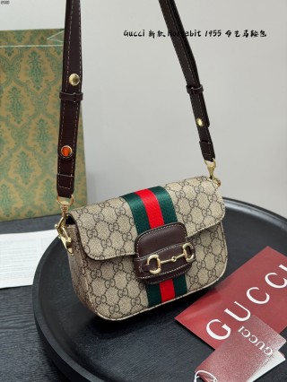 Gucci Horsebit 1955 GG Canvas Shoulder Bag - Beige/Brown view 4