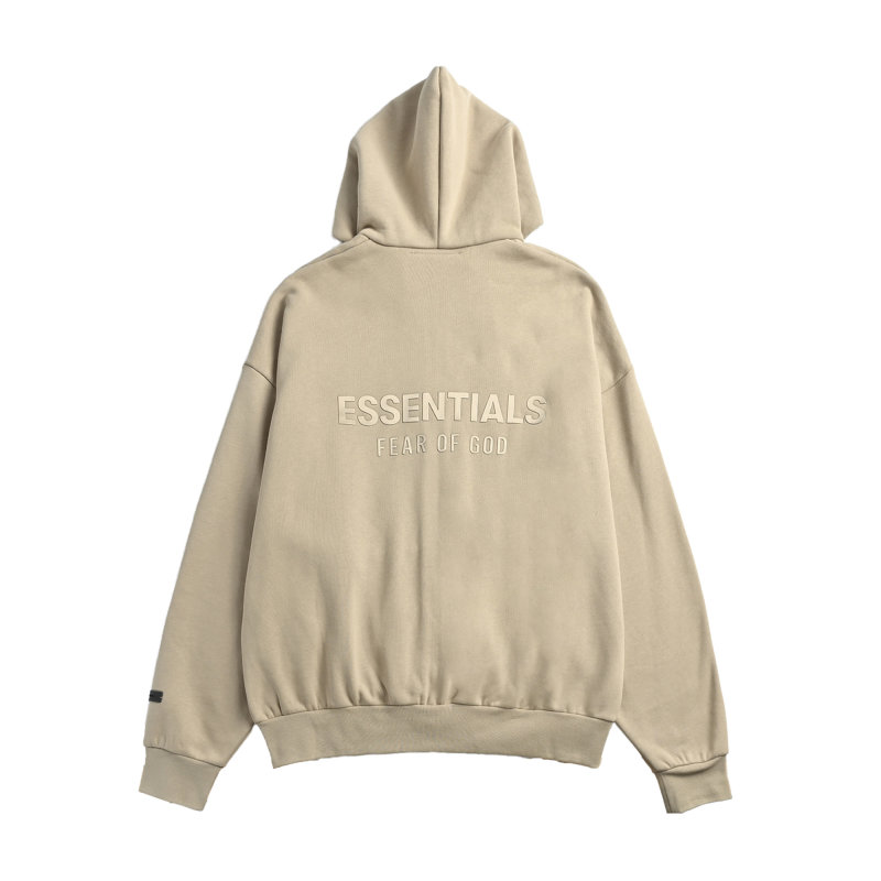 Essentials Beige Full-Zip Hoodie view