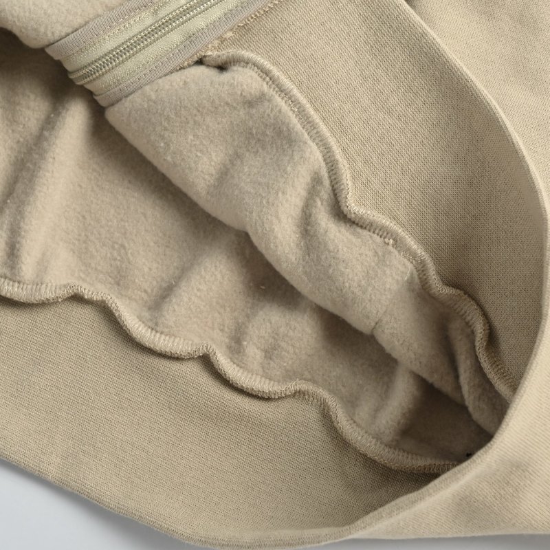 Essentials Beige Full-Zip Hoodie view