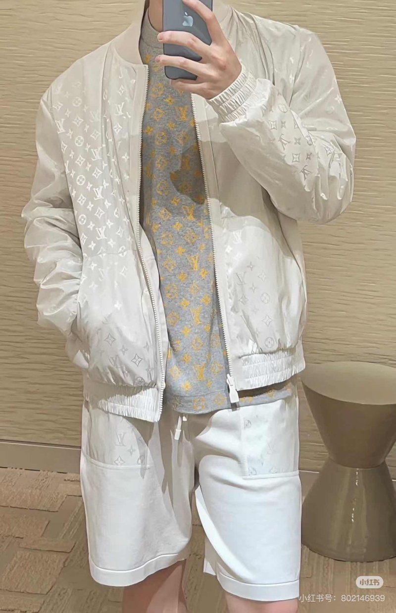 Louis Vuitton Monogram Puffer Bomber Jacket Cream