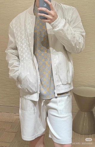 Louis Vuitton Monogram Puffer Bomber Jacket Cream
